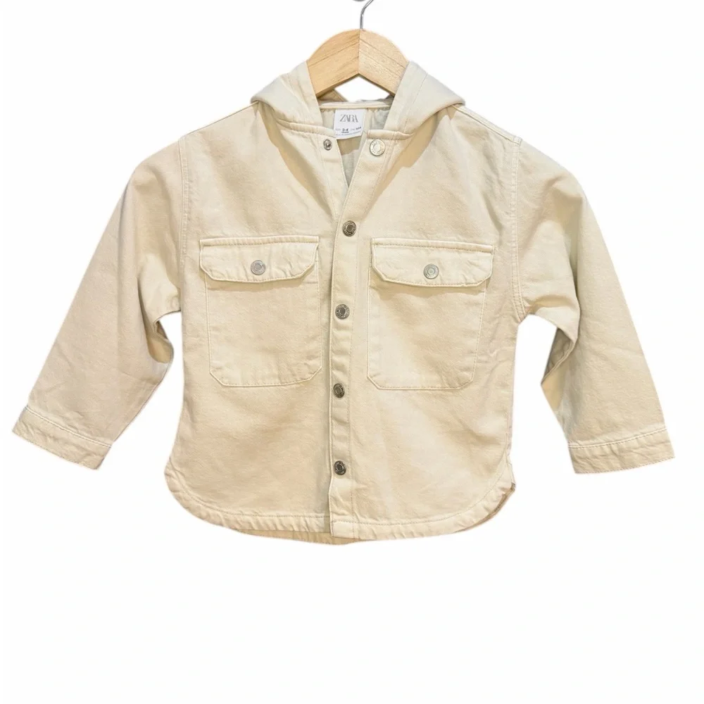 Zara Cream Hooded Jacket